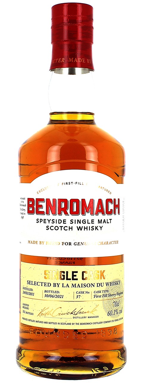 Benromach Single Cask Selected By La Maison Du Whisky 2011 60,1% Vol
