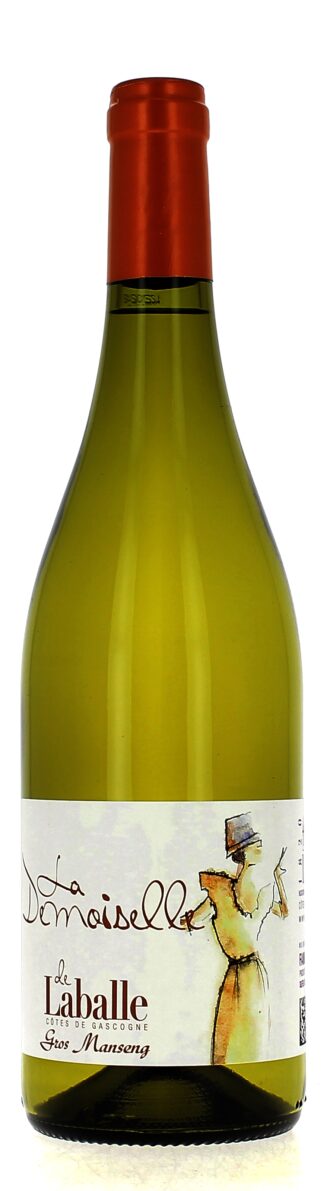 La cuvée 2021 du Domaine de Laballe La Demoiselle, vin blanc doux, sucré et fruité composé à 100% du cépage Gros Manseng